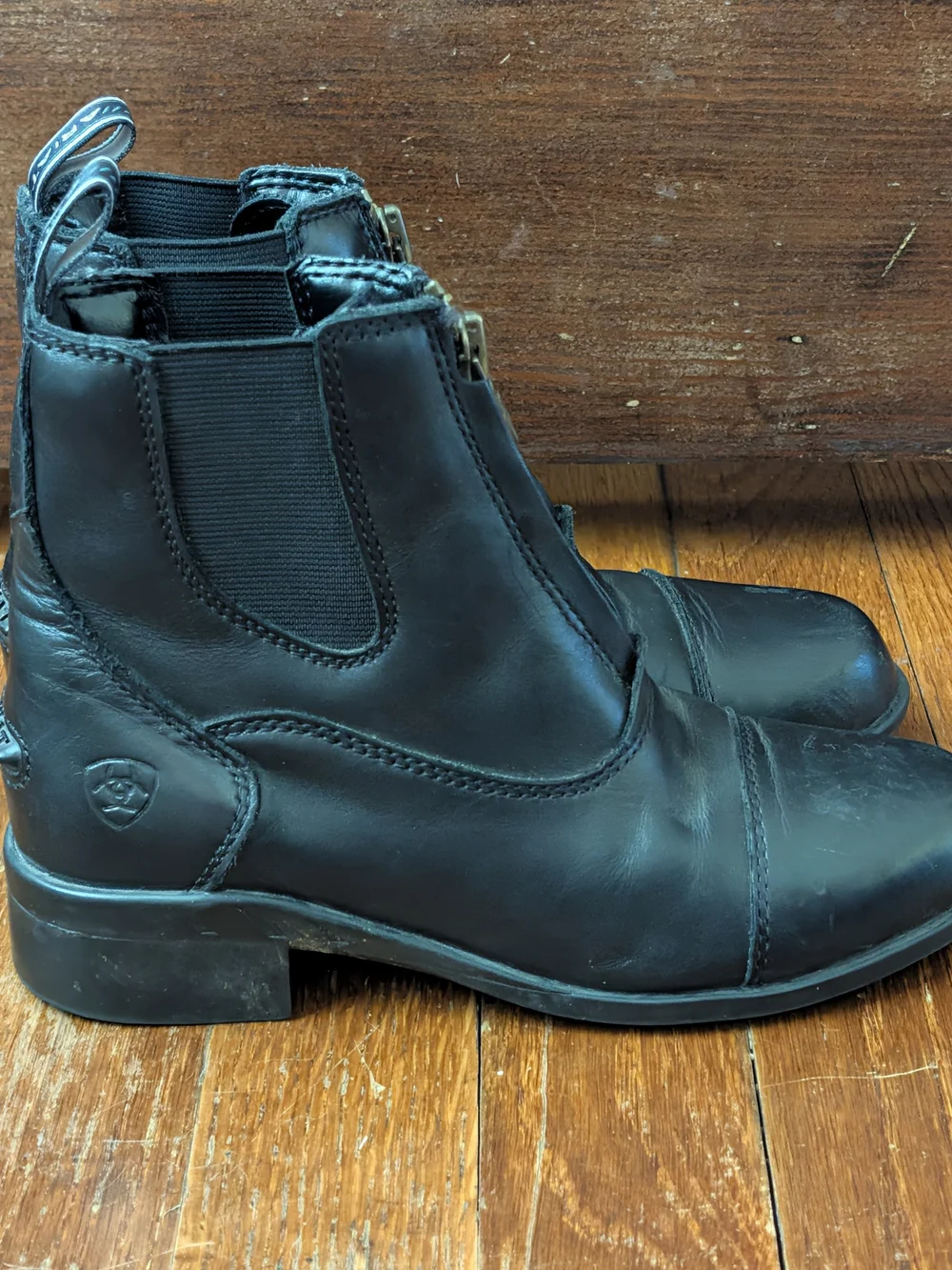 ARIAT Kids Devon IV Zip Paddock Riding Boots Brown Leather Youth - Size 13